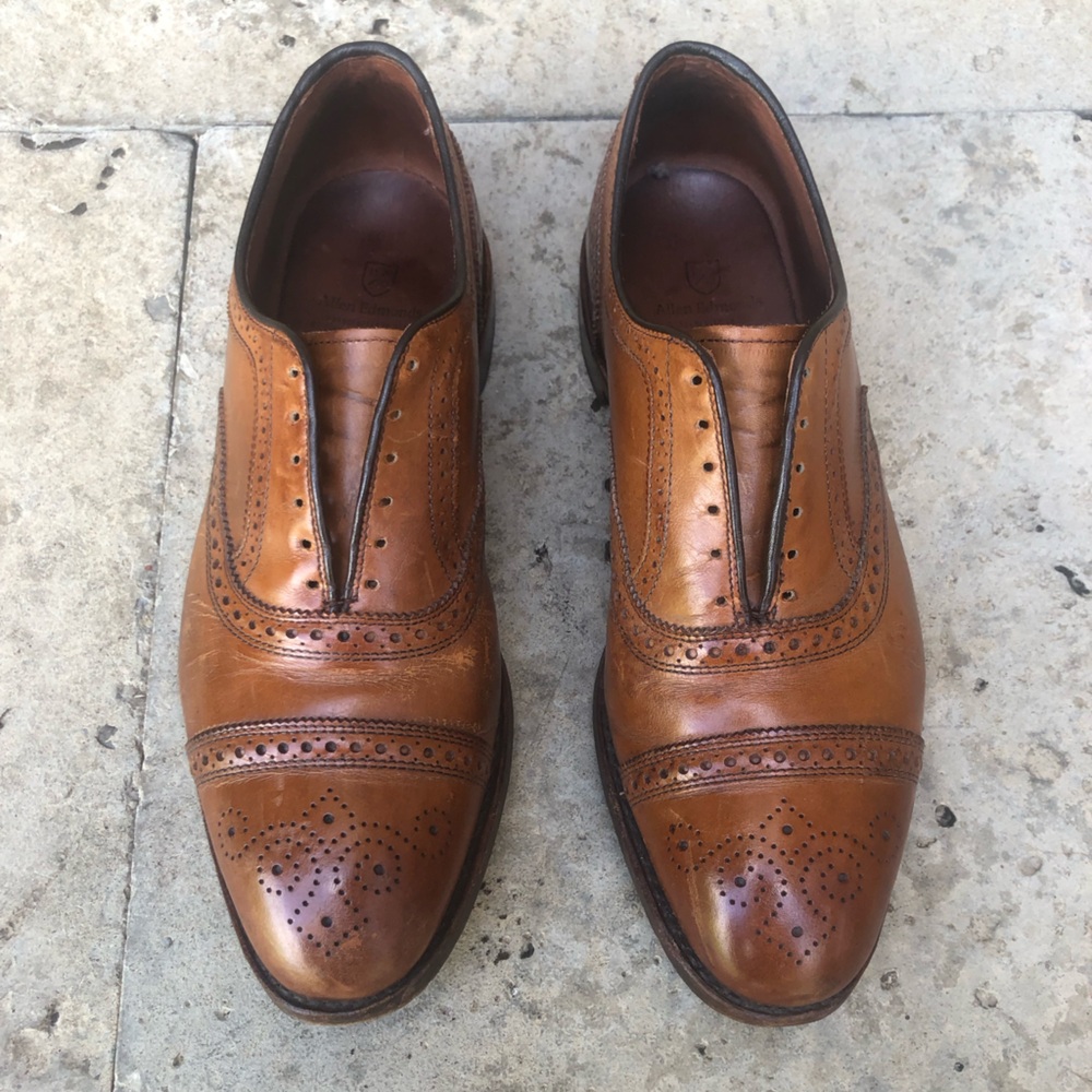 Allen Edmonds Tan Leather Wingtip Oxfords